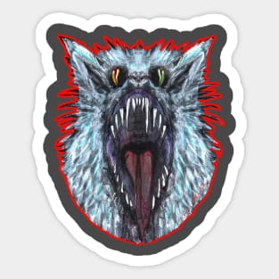 Cat Wolf Scream by Gus Fink Sticker